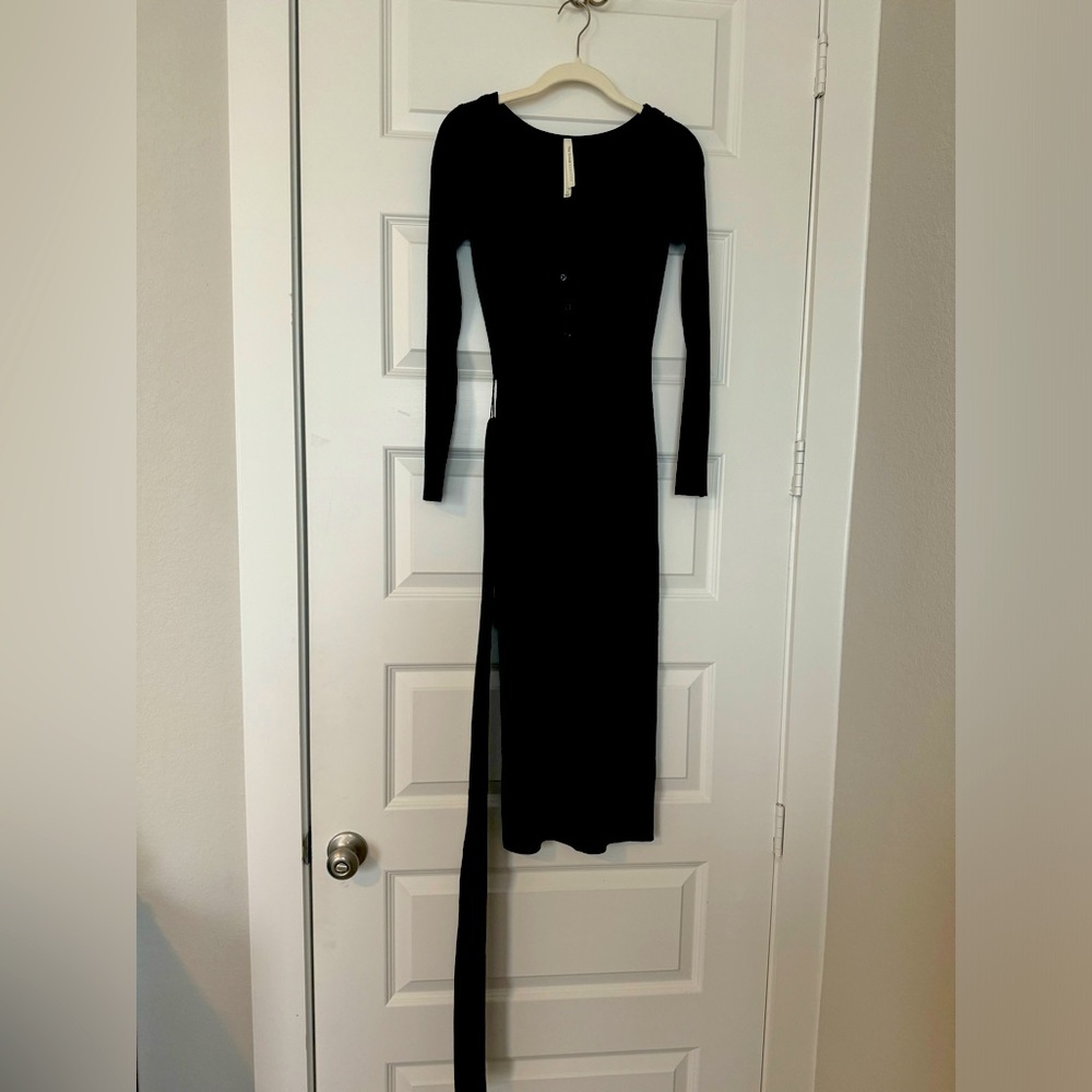 The Group by Babaton wool knit dress with tie.